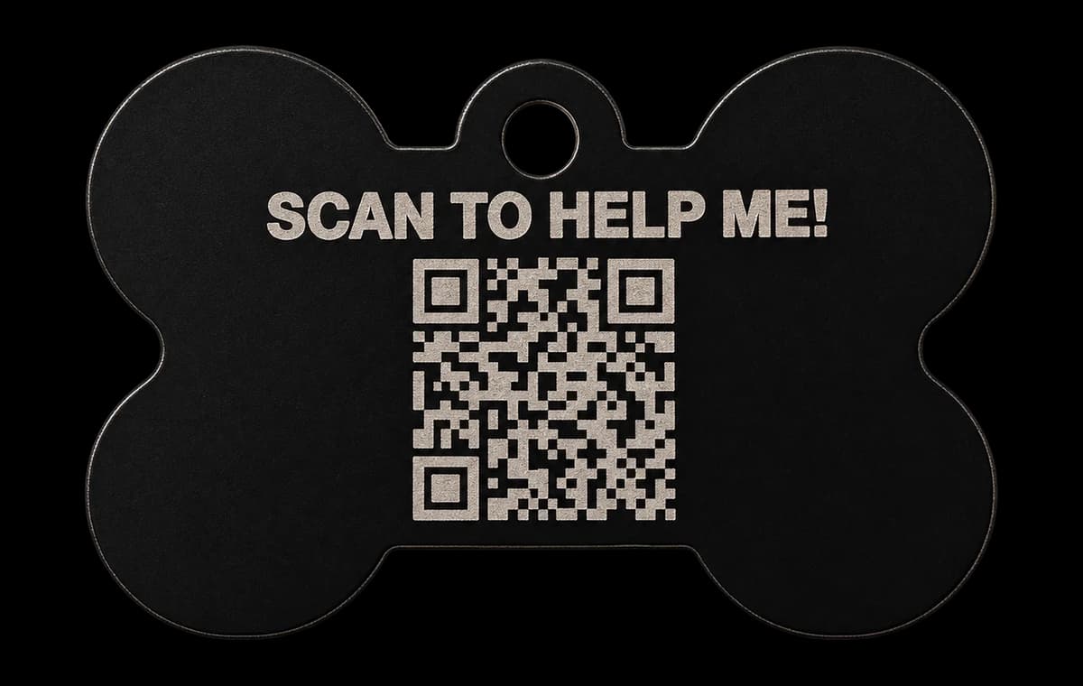 Verso de la médaille QR GeoPetPro en Noir